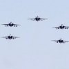 NAS Lemoore FA-18 Hornets appear over the base's flightline Thursday morning.